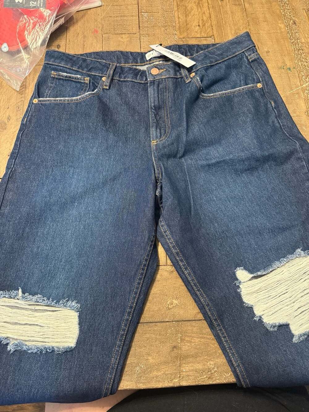 The Drop Luca Distressed Straight Leg Jeans Size 32